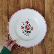 Plat vintage Digoin bouquet fleuri