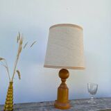 Old turned wooden lamp