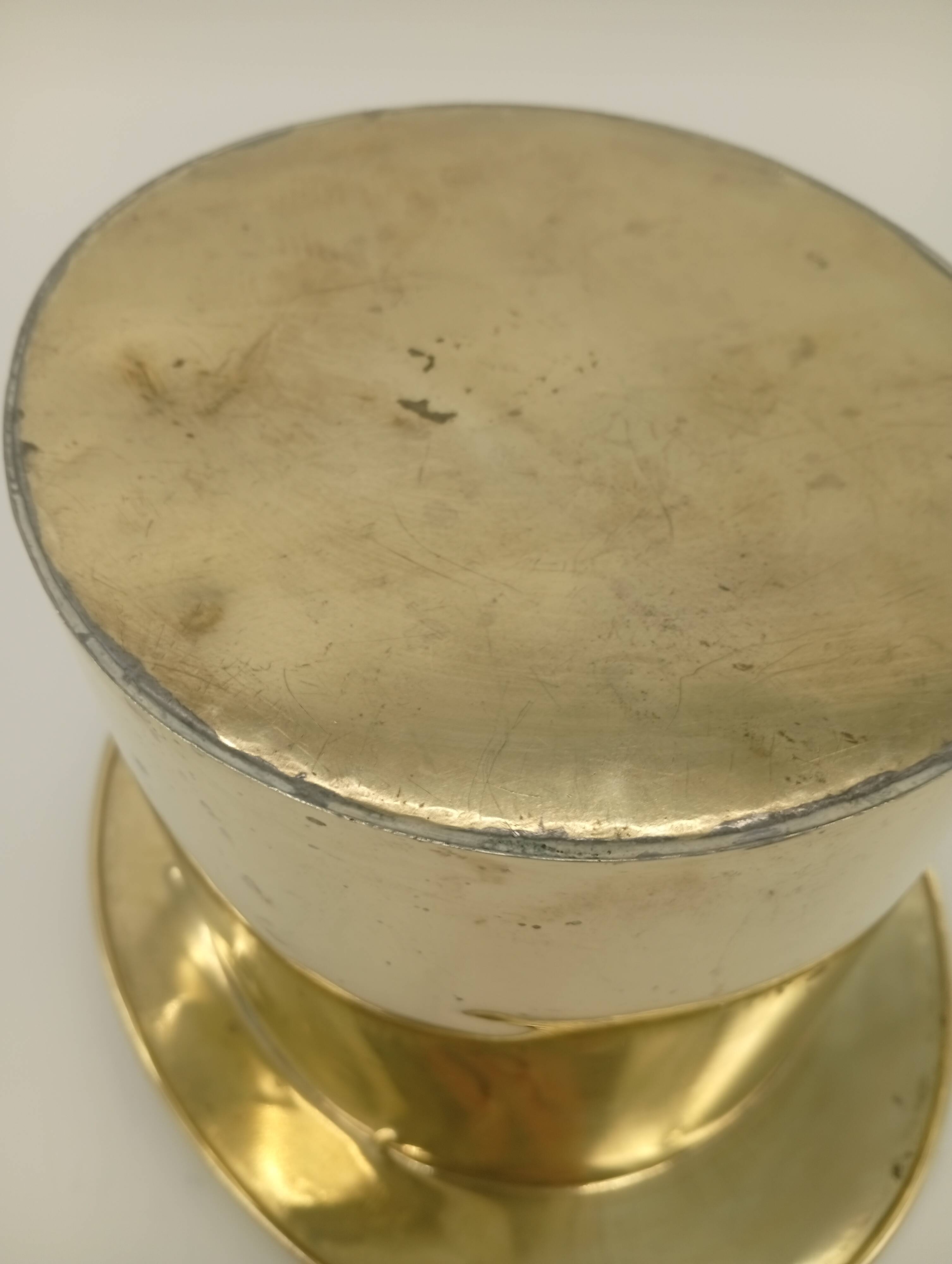 Ice Bucket Champagne Cooler Top Hat Vintage Brass