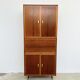 High mahogany cabinet with drop-down front — bar or secretary, custom-made, 1960s
