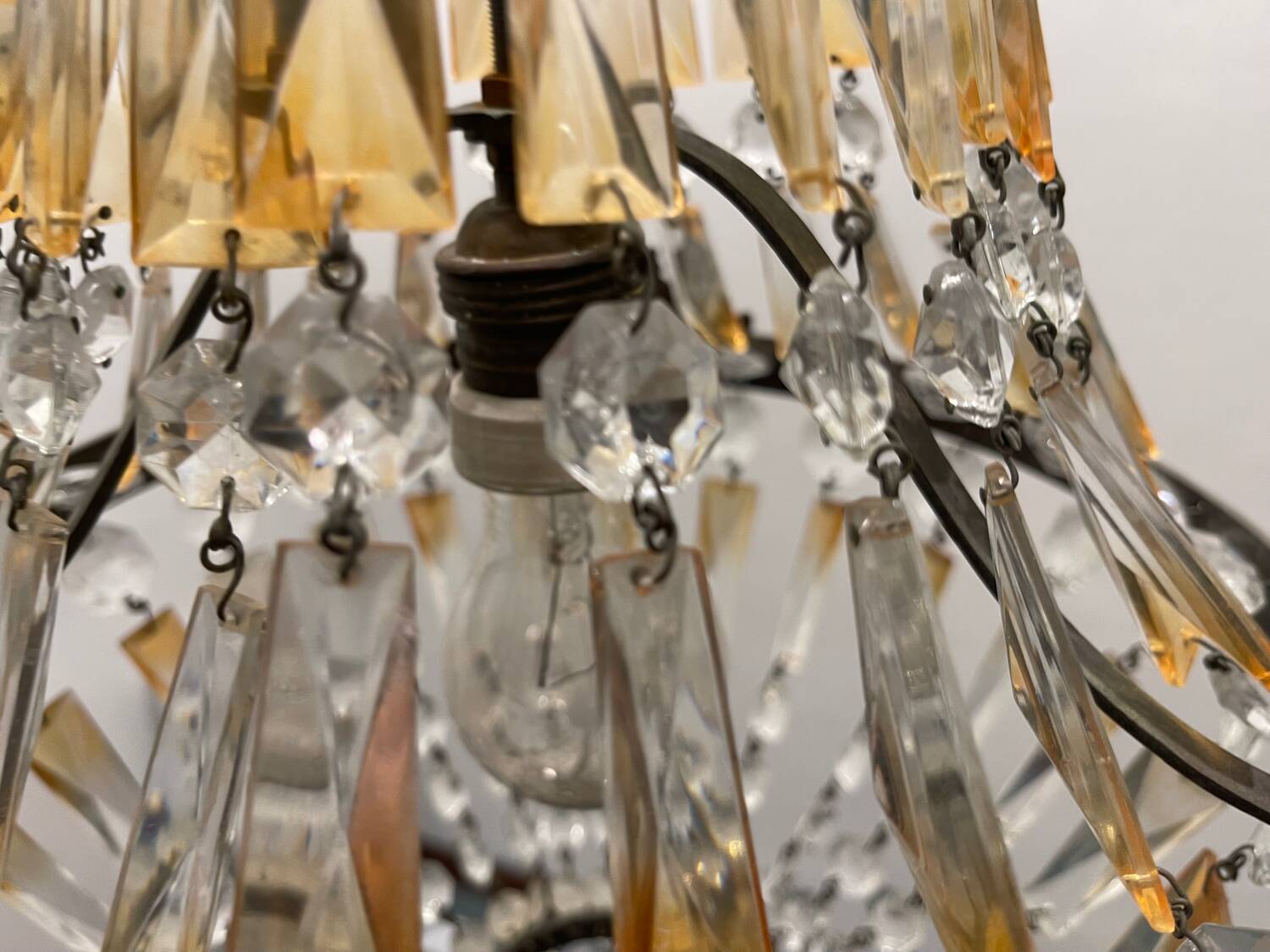 Italian Crystal Basket Chandelier 1960’s