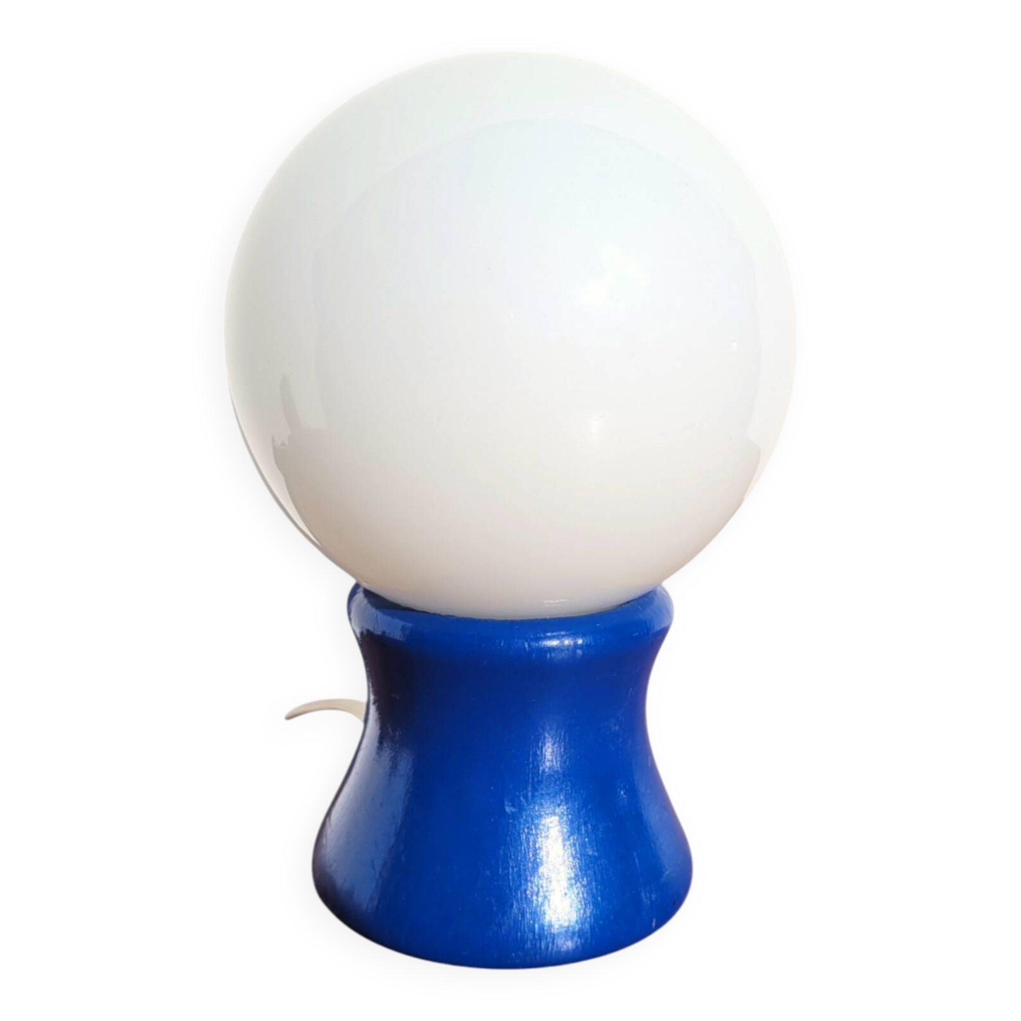 Small vintage blue diabolo foot lamp
