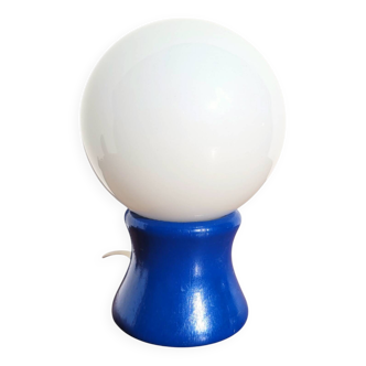 Small vintage blue diabolo foot lamp
