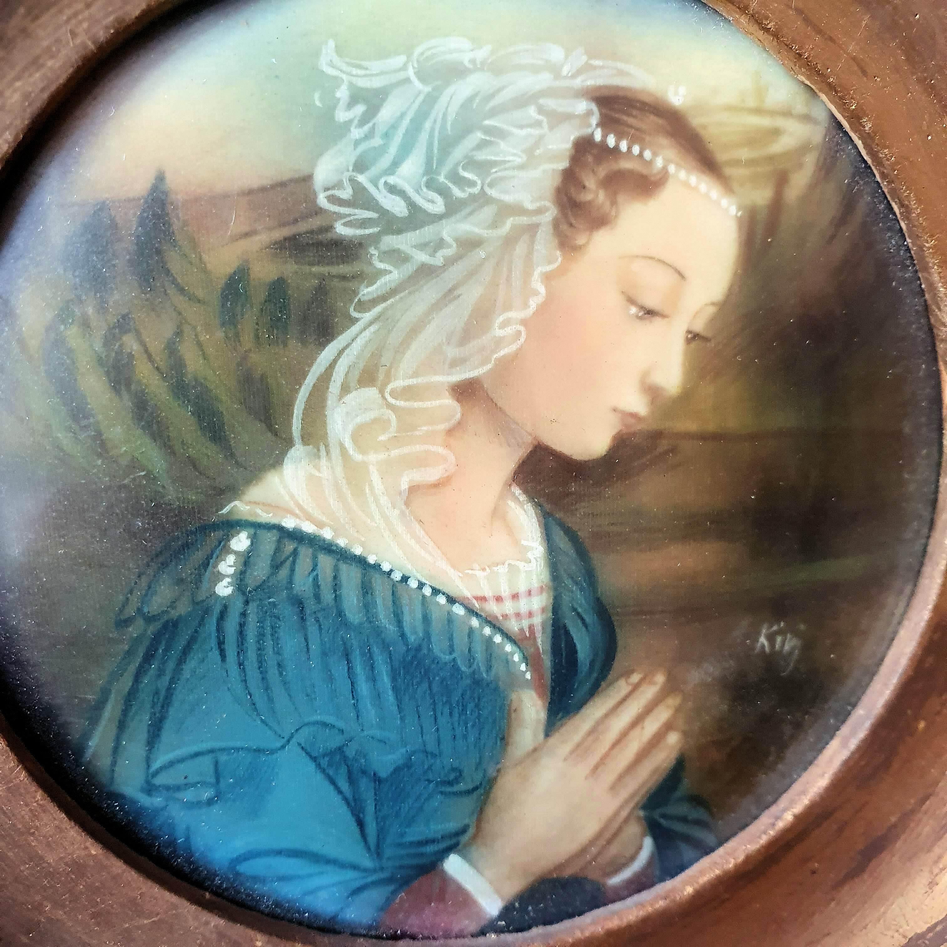 Miniature painting in a gilded wooden frame