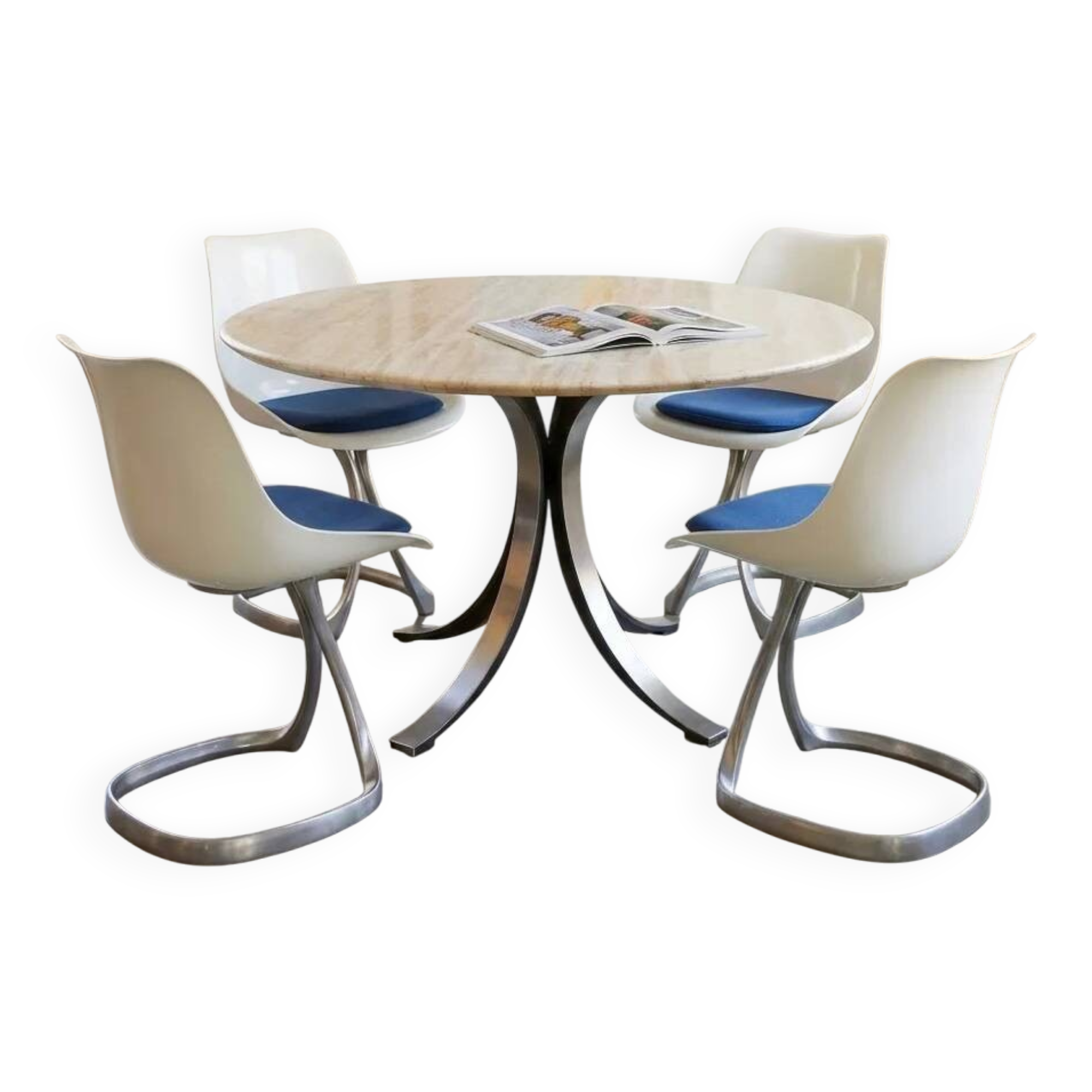 Dining Room Set, Borsani T69 Table and 4 Michel Charron Chairs
