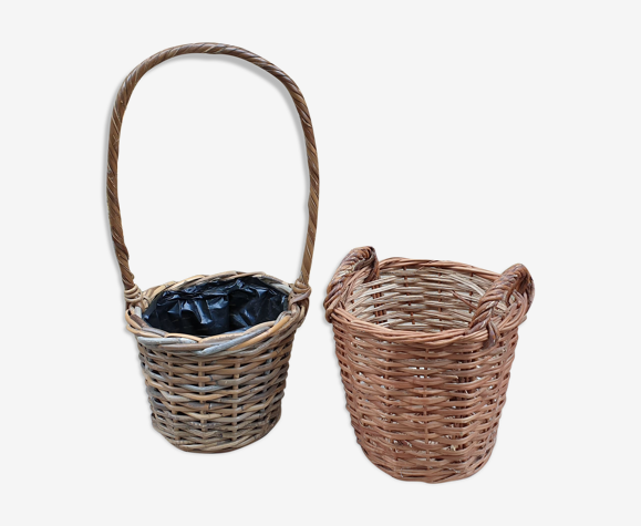 Duo de cache-pots en osier