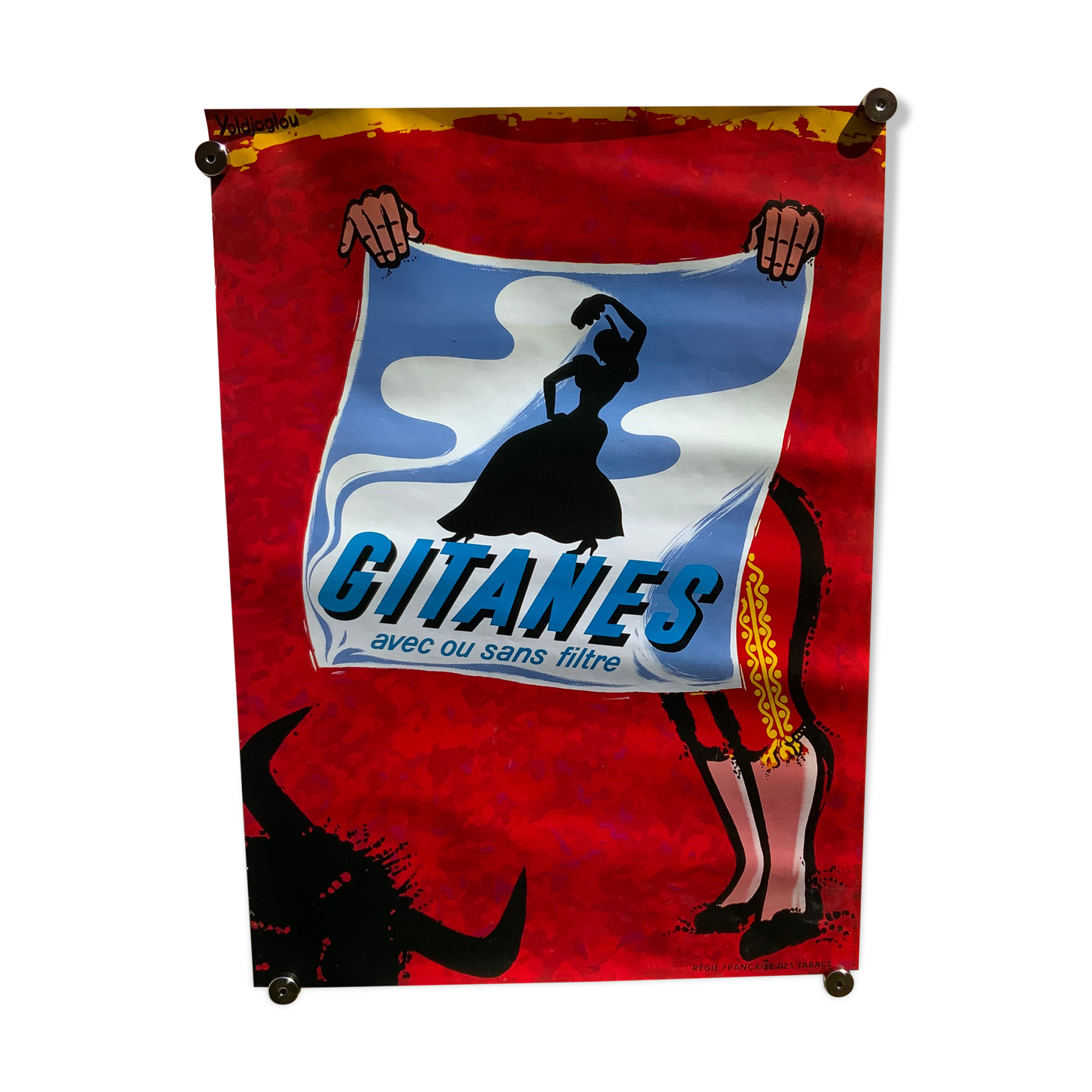 Poster pub : gitanes signed Yoldjoglou régie des tabacs vintage advertising Seita