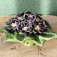 Ceramic sculpture, slip, bouquet of pansies