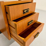 Vintage Italian design desk from the 1960s in wood and metal.