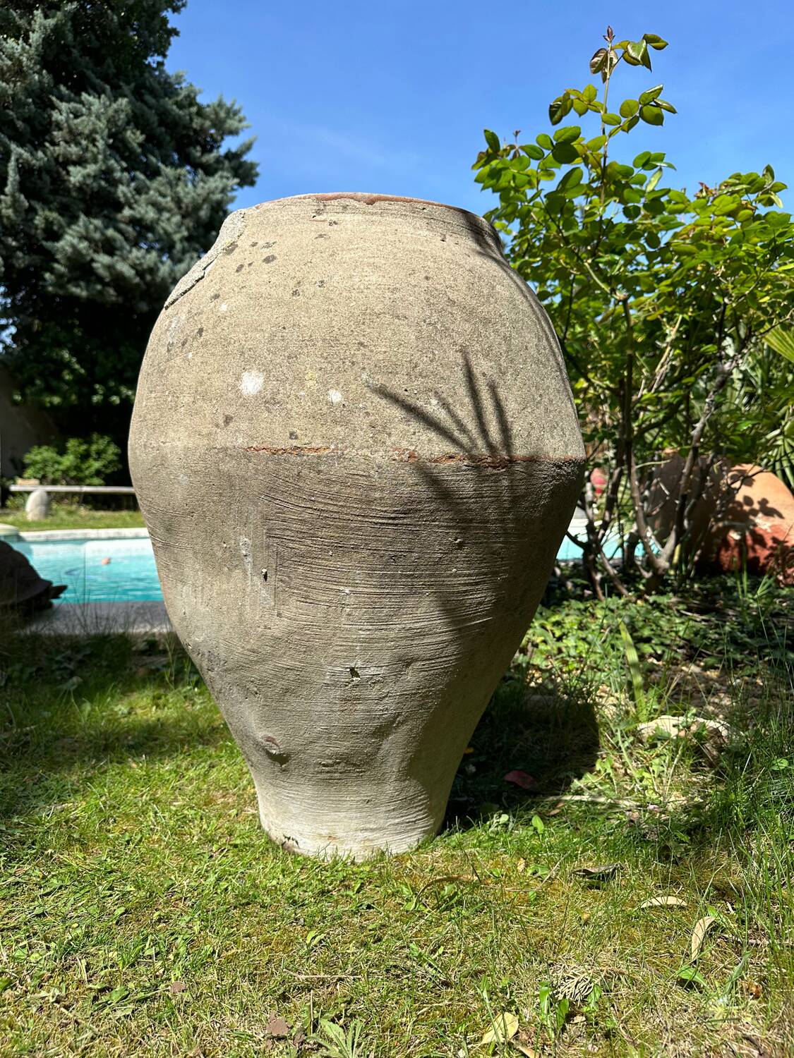 Ancient terracotta pottery jar from the 19th century