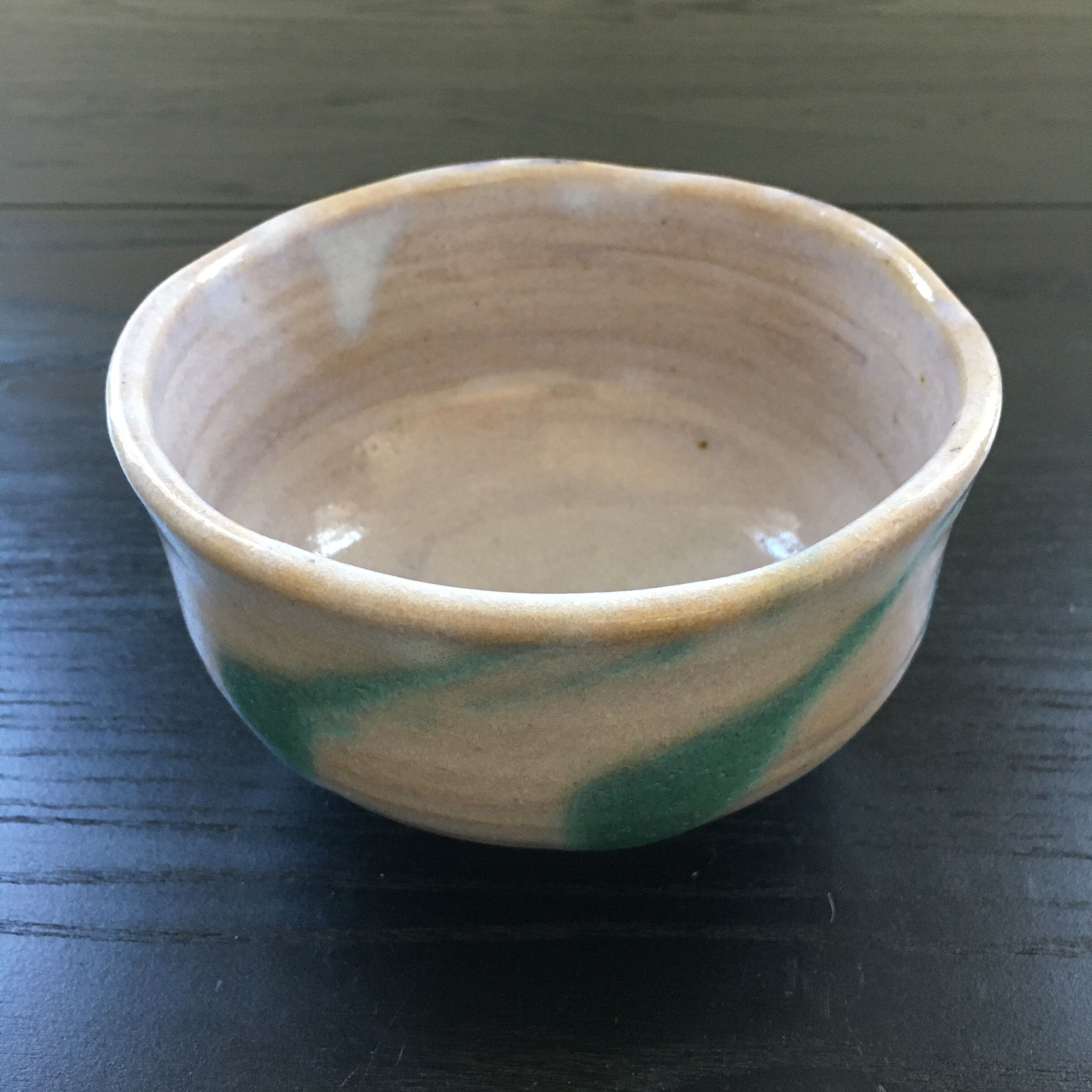 Turquoise decorated salad bowl