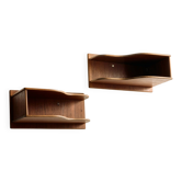 Tables de chevet flottantes en teck, lot de 2