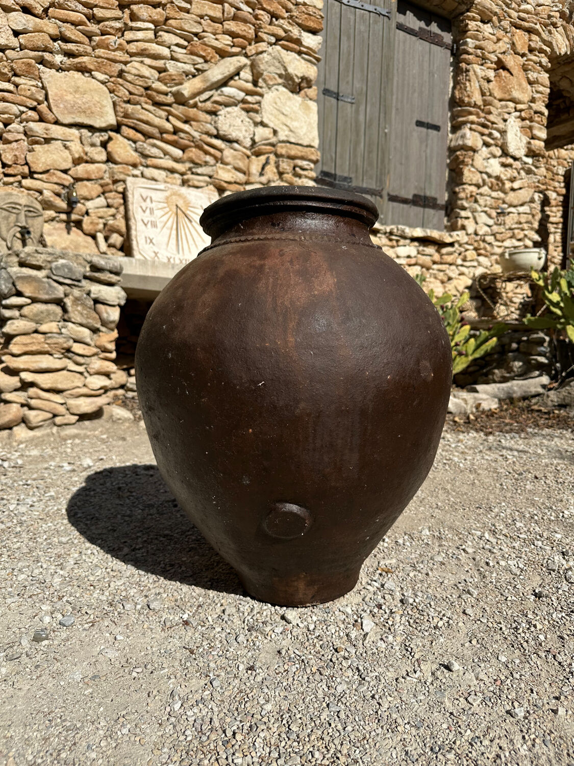 Ancient terracotta pottery jar from the 19th century