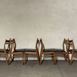 Set of 6 vintage Scandinavian chairs from the 60s/70s