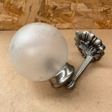Old Grey Metal Wall Lamp + Vintage Glass Ball