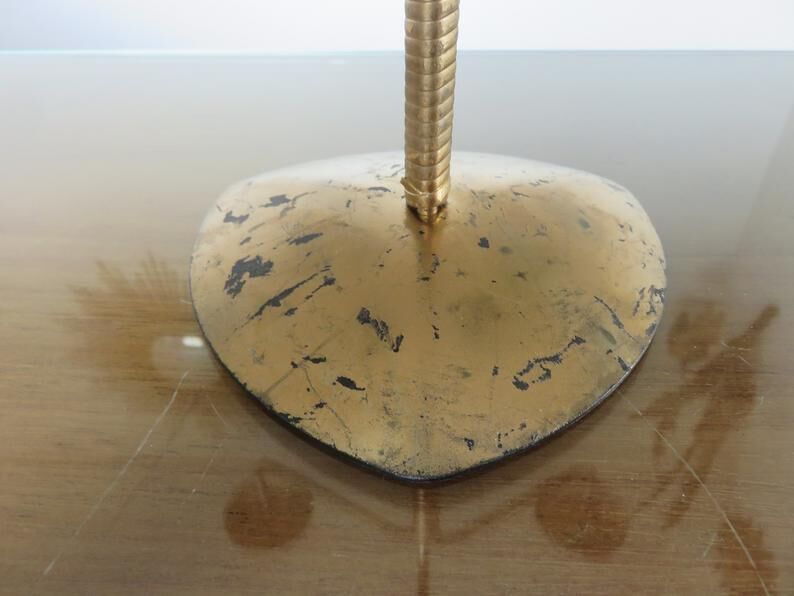 Series of 3 70s gold metal candlesticks