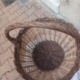 Woven wicker and hazel basket