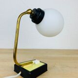 Lampe cocotte opaline laiton années 50