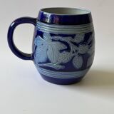 Gros mug vintage en grès bleu