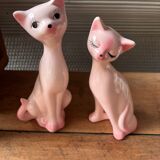 Ceramic cat duo