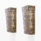 Pair of Mid-century Modern Style Italian Murano Glass and Brass Sconces