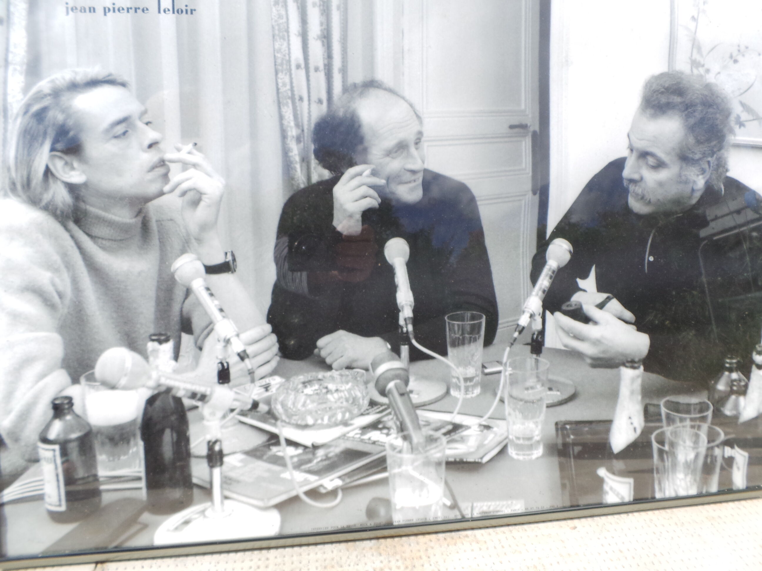 Photo under glass Georges Brassens Jacques Brel Ferré Jean Pierre Leloir