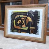 Oil on cardboard by Guy Rougon 1970
