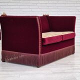 1960s, Danish "Spanish" sofa, original condition, furniture velour, ash wood legs.