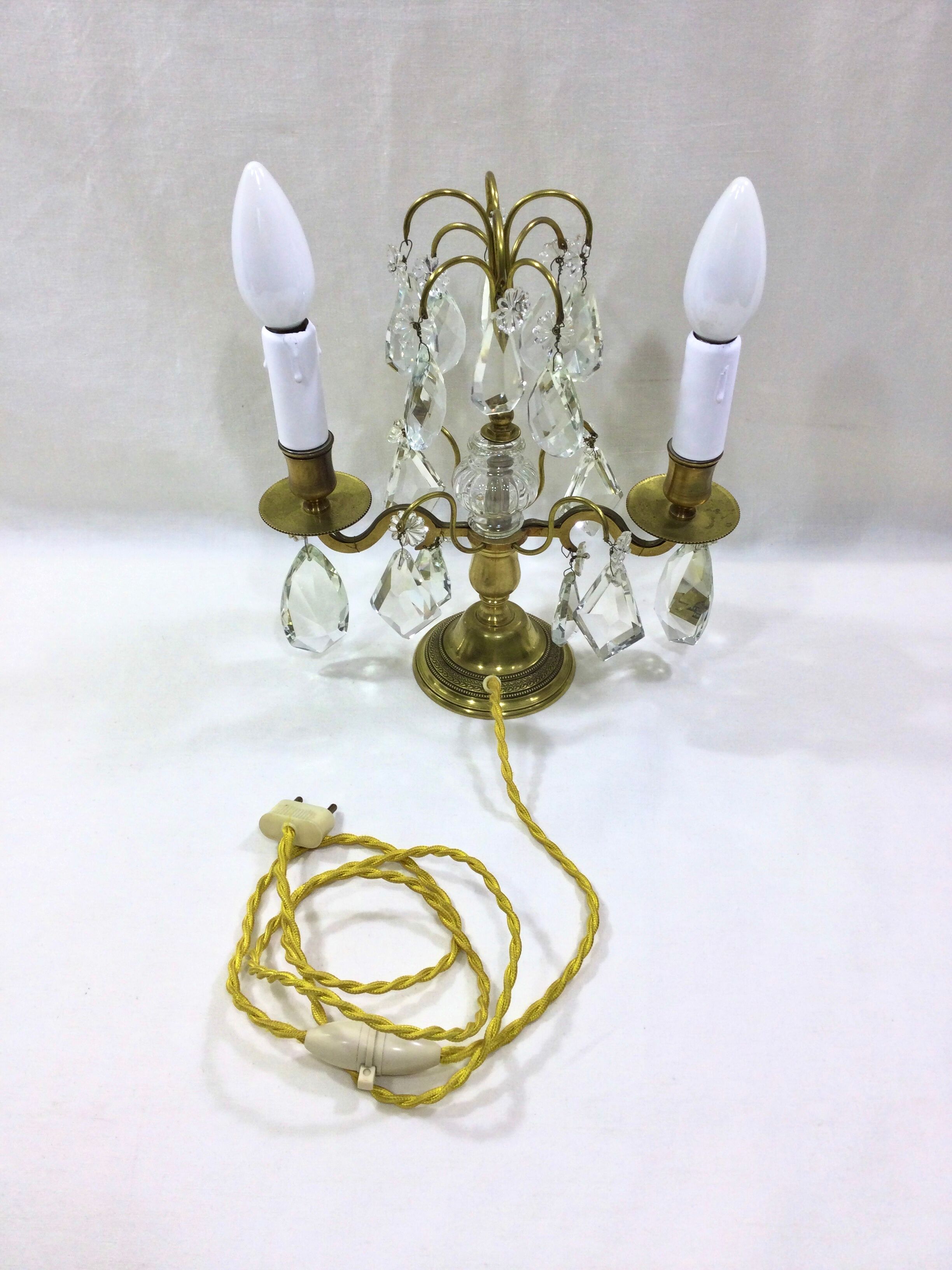 Girandole in bronze and crystal