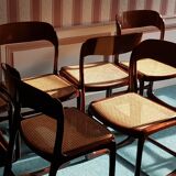 Suite of 6 chairs sleigh Baumann vintage redone