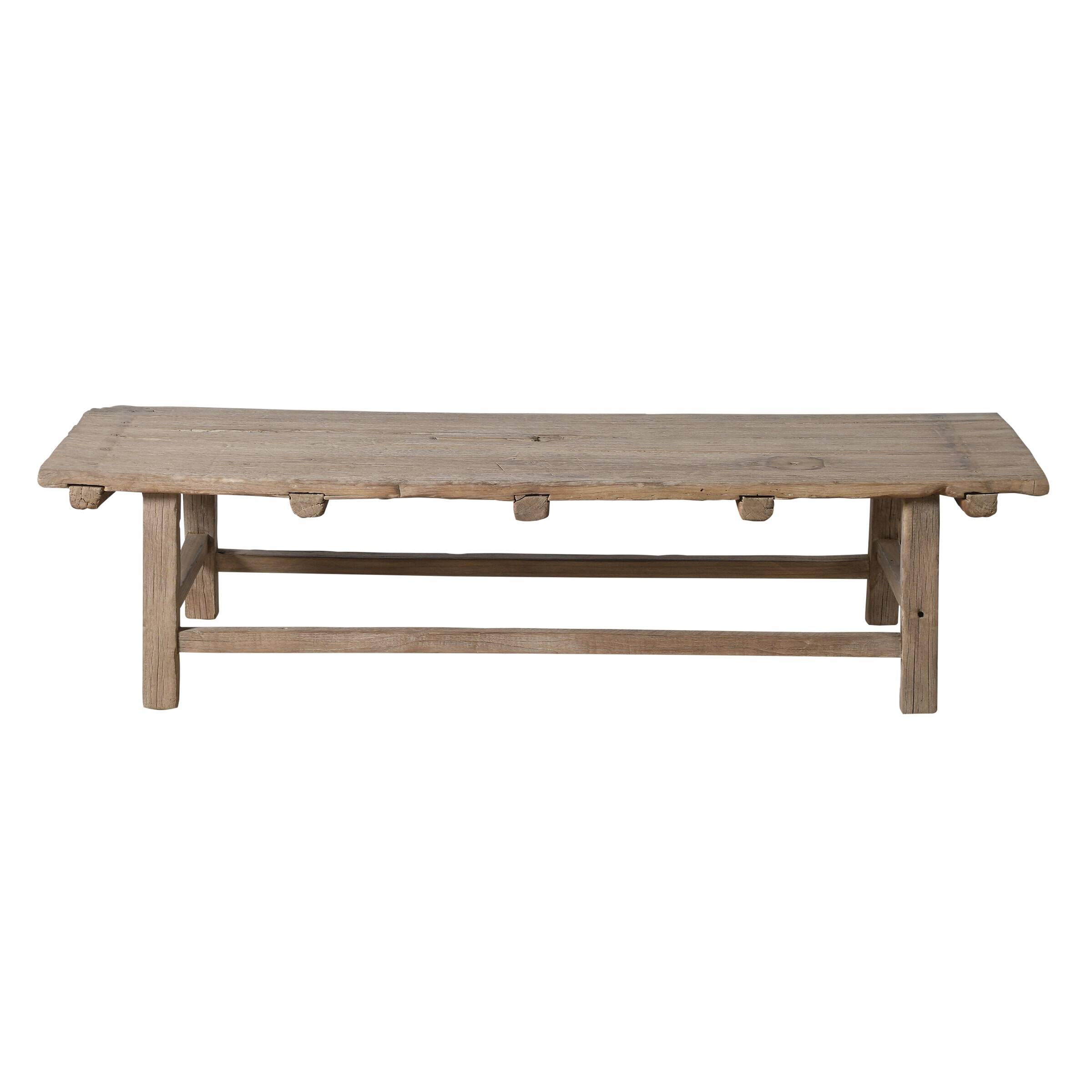 Zhuomian – Table basse avec plateau ancien en orme n°2