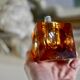 Orange Murano glass Ice Cube table lighter attributed to Antonio Imperatore, Italy, 1970
