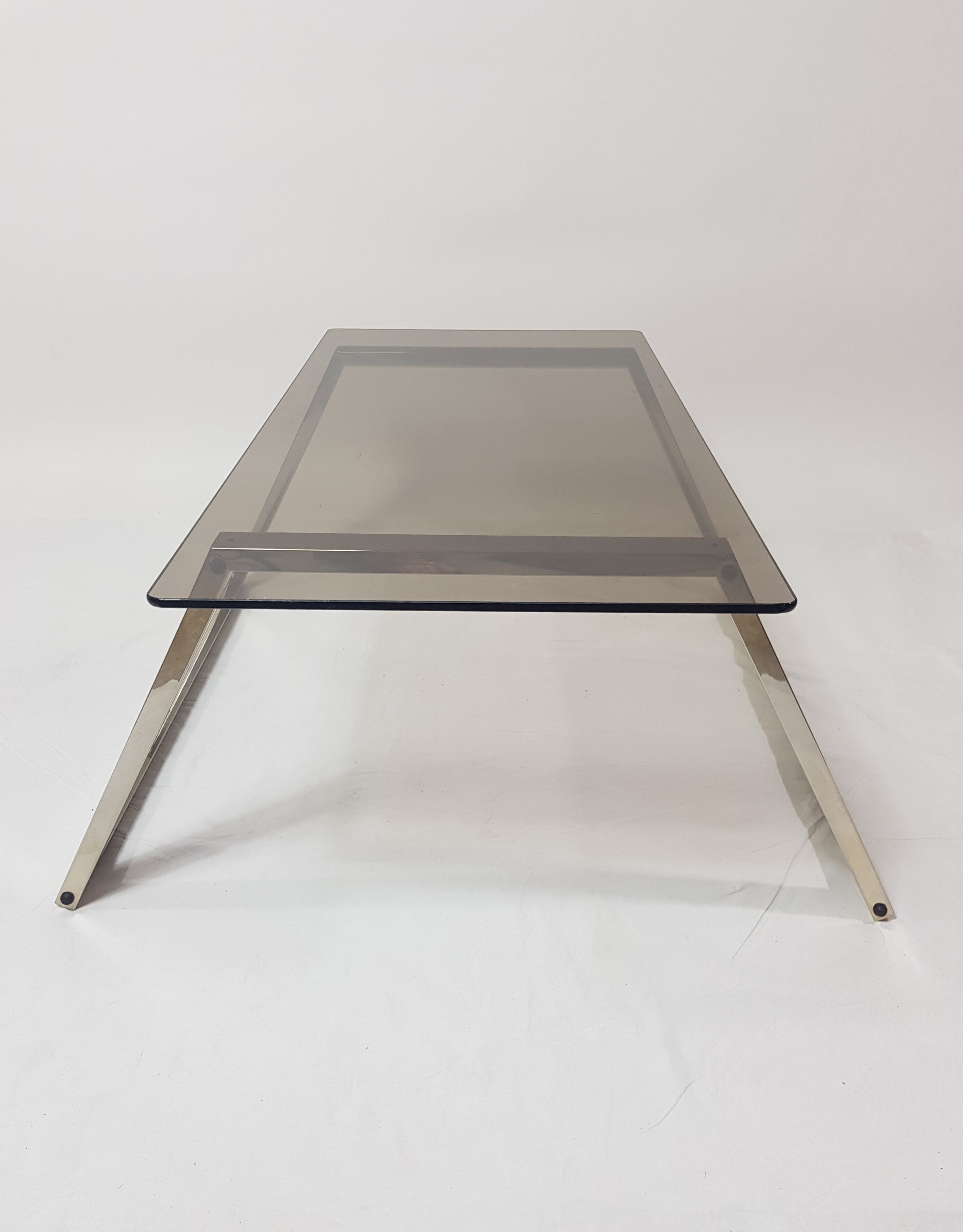 Console brass and smoked glass 70's