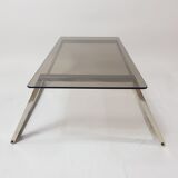 Console brass and smoked glass 70's