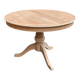 Renovated round extendable dining table with a central wooden leg, 113-203cm.