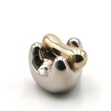 Gold and silver abstract sculpture, free form, 1970s