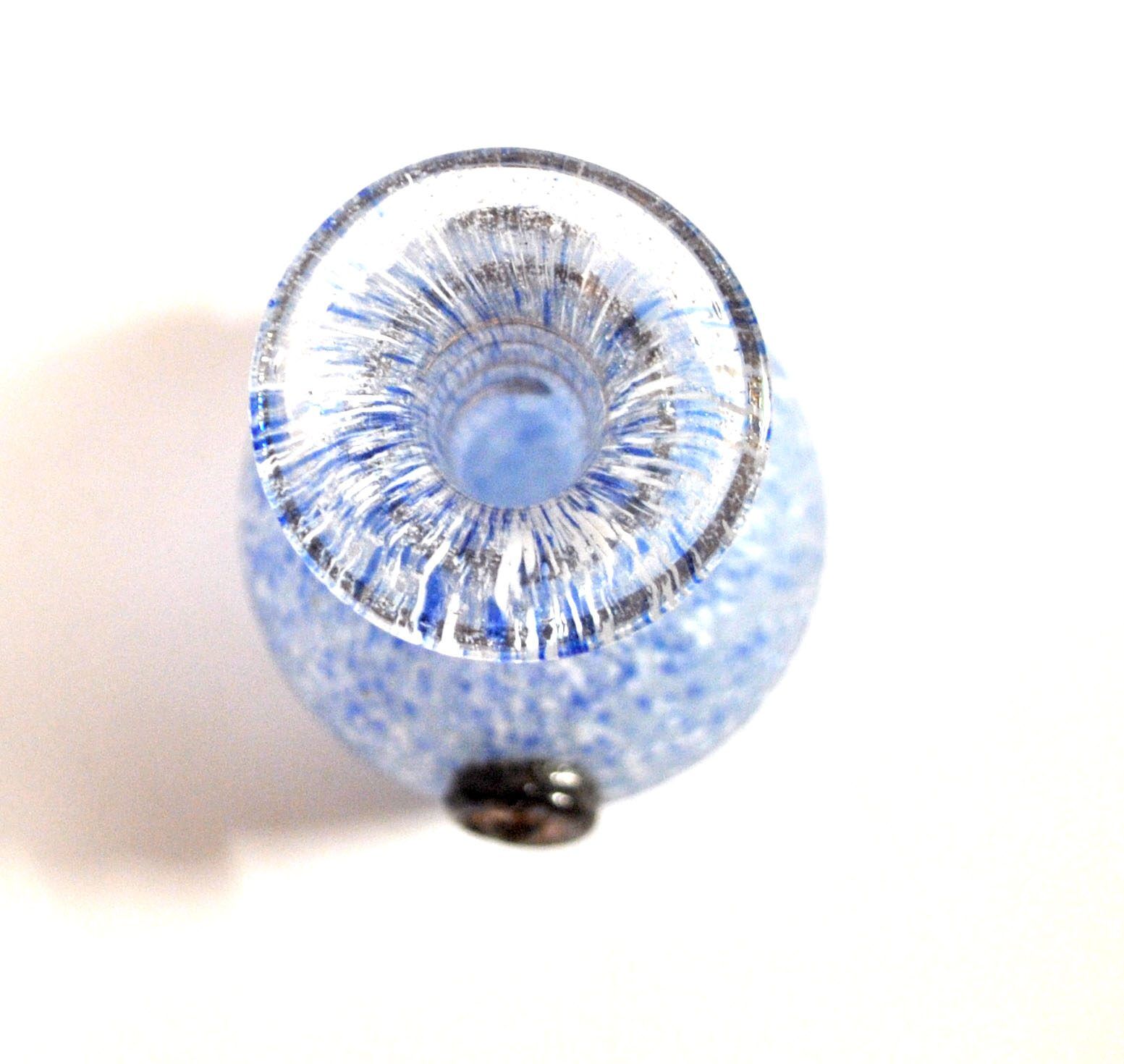 Coloured vase in blue and white glass paste – Murano bottle Italy