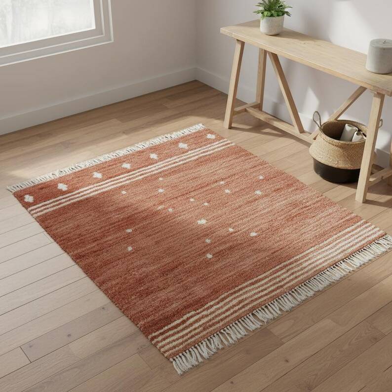 Handmade Moroccan terracotta rug, 150/250cm