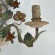 Pair of Wall Lights with Floral Basket in Painted Sheet Metal. Italian Work. Circa 19.