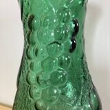 Vintage green glass vase year 1950 Bambicho Marseille fruit decor