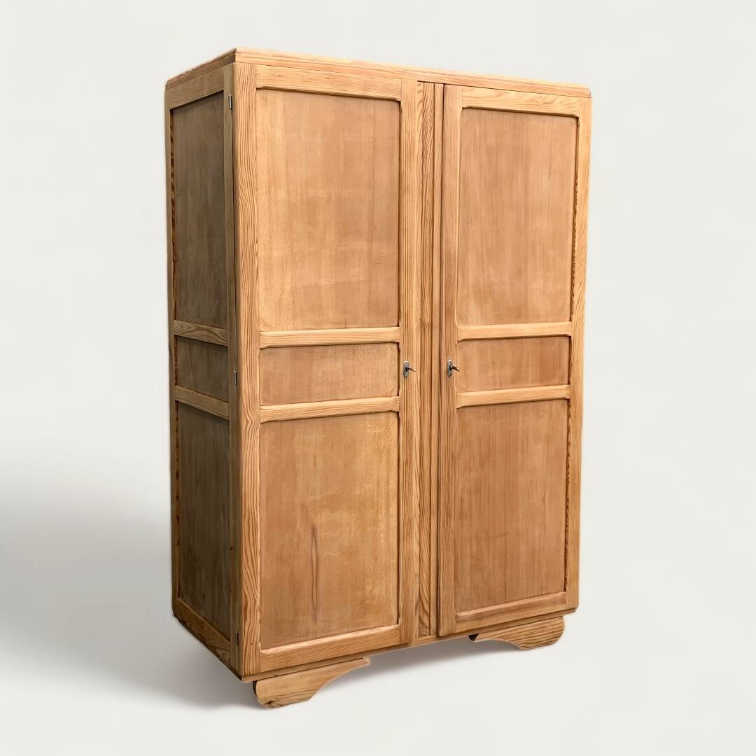 Parisian art deco wardrobe solid raw wood wardrobe