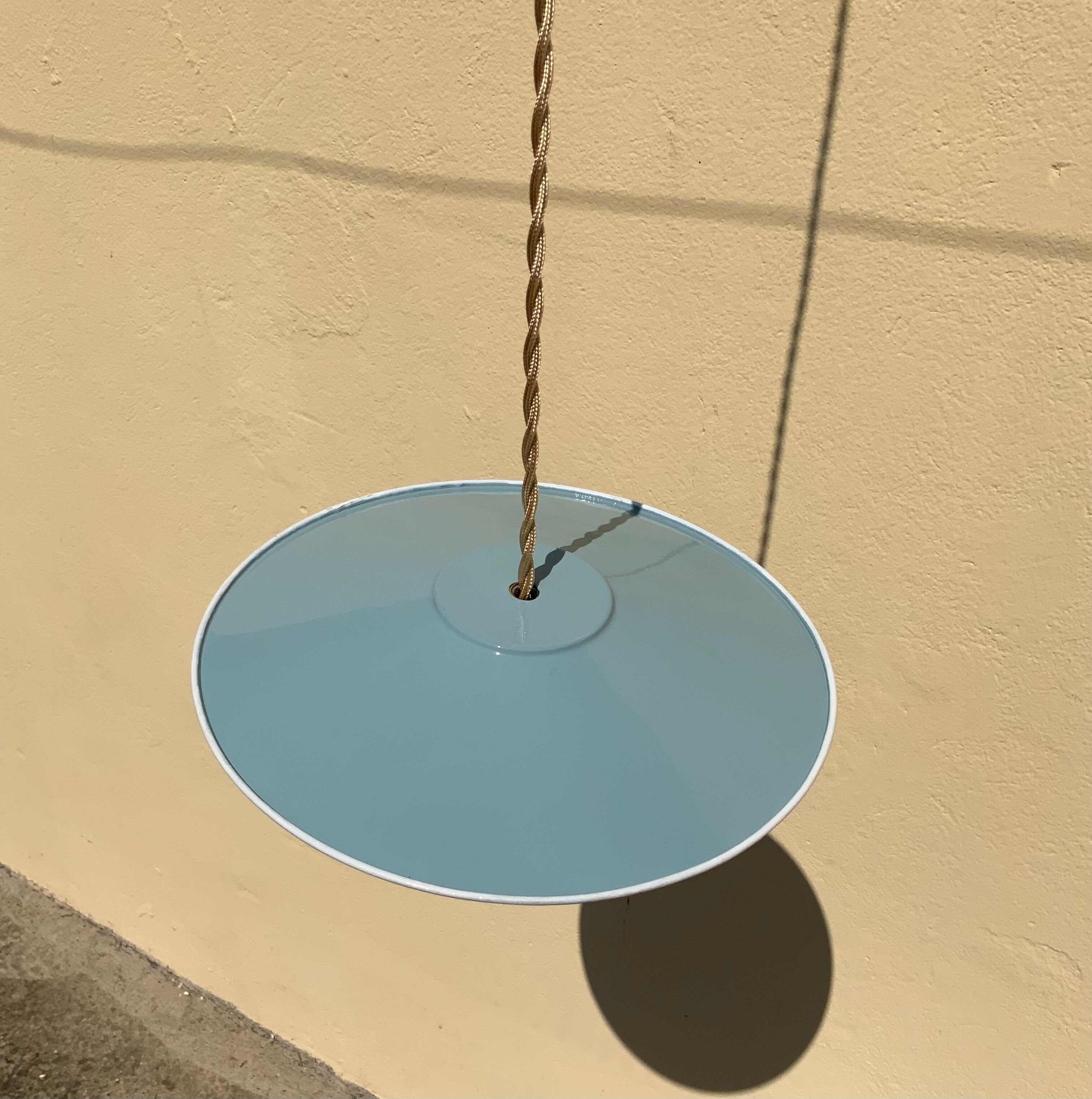 Suspension lampshade vintage blue and white