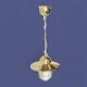 Vintage pendant light in gold metal and white opaline