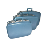Set of 3 pull-out suitcases and 1 hat box "Flight Attendant" 60s