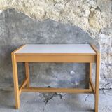 Vintage desk with 2 pine drawers and laminate coating