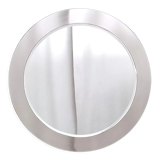 Postmodern round wall mirror with mirrored steel frame, italy