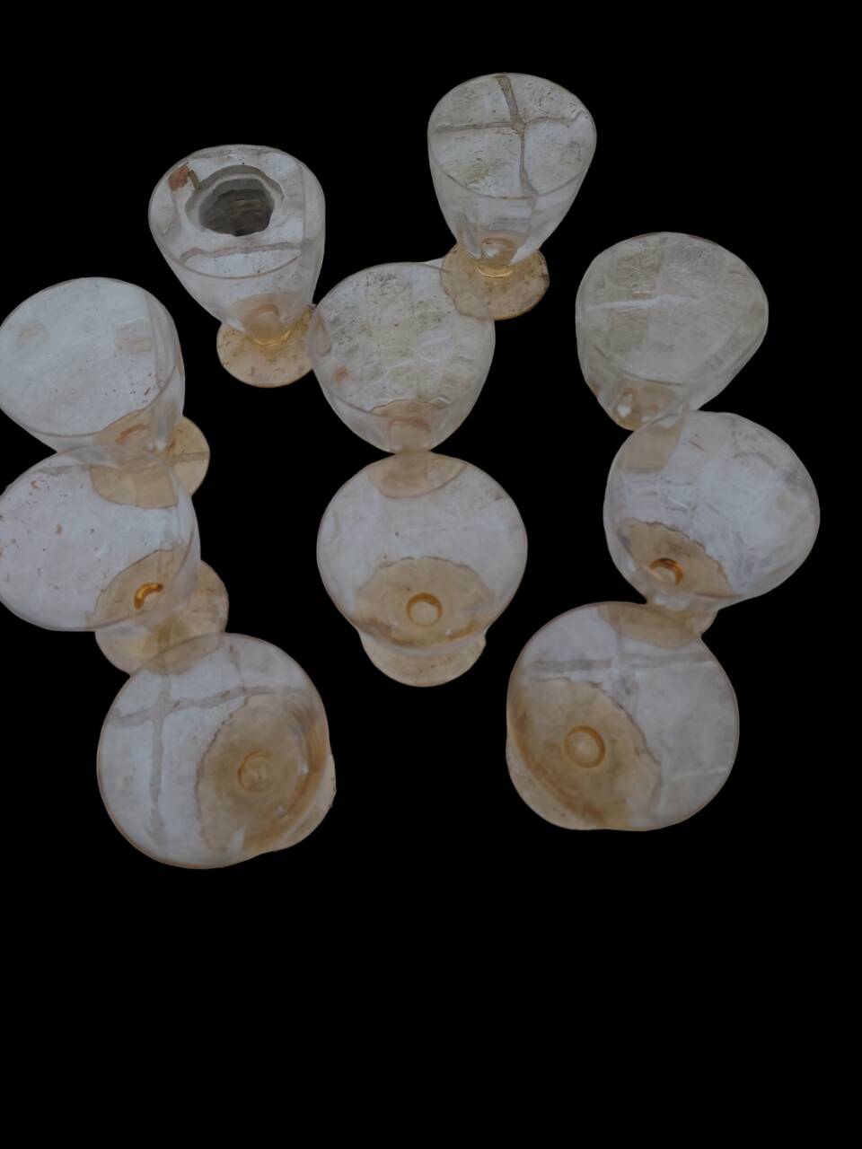 Amber liquor service 1930 glass and faceted carafe