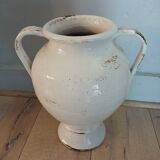 White glazed stoneware jar / pottery