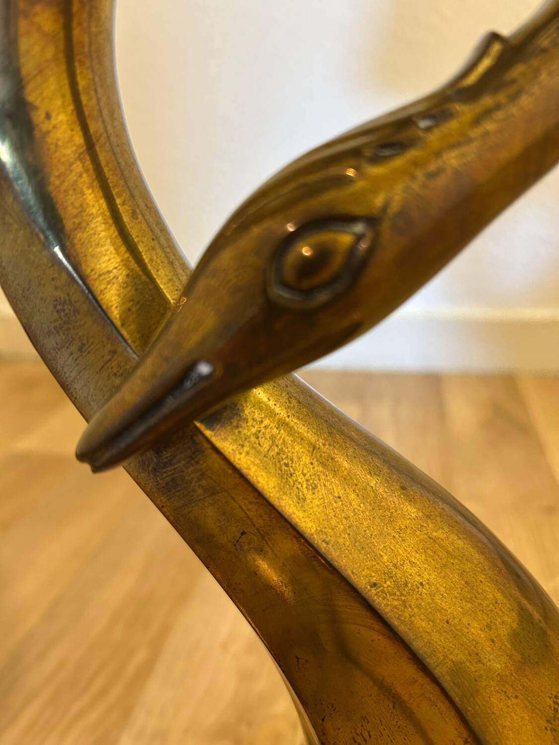 Lampe de table, sculpture cygne, par Regina, Italie 1970