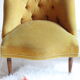 Mustard yellow velvet padded toad chair